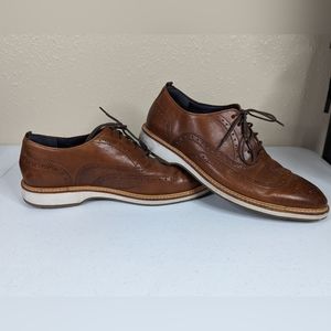 Cole Haan Mens 9 Morris Grand OS Wingtip Oxford Shoes Brown Leather C30697